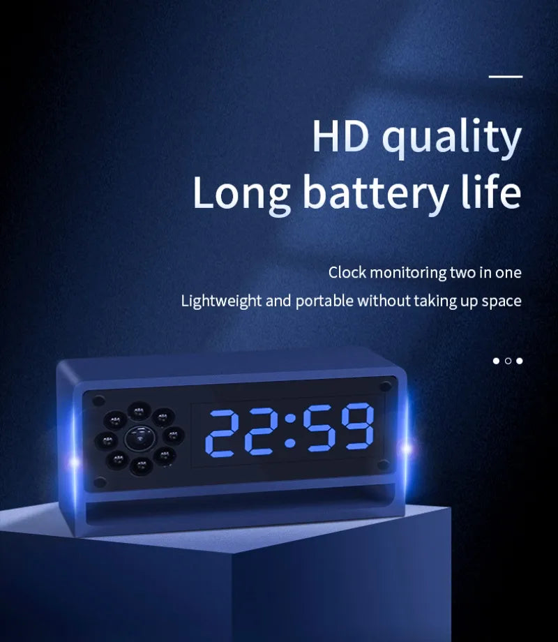 Metal Case 4K/1080P Full HD Mini WiFi Camera Wireless Clock Camera Night Vision with Motion Detection - Myhiddeneyes