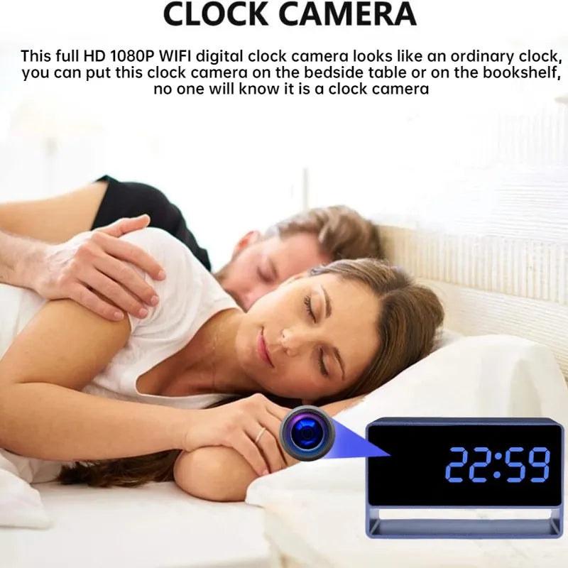 Metal Case 4K/1080P Full HD Mini WiFi Camera Wireless Clock Camera Night Vision with Motion Detection - Myhiddeneyes