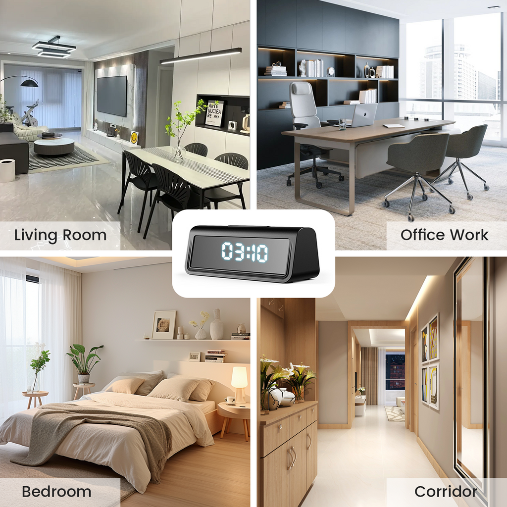 Hidden Camera Clock - 4K & 1080p Clock Secret Camera With IR CUT - Myhiddeneyes