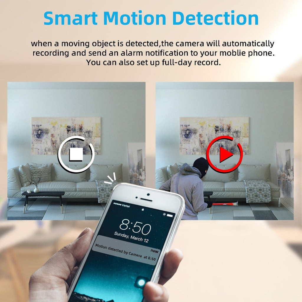 LIZVIE Wireless Small Home Camera with Motion Detection, Wireless APP Real Time View-M2 - Myhiddeneyes