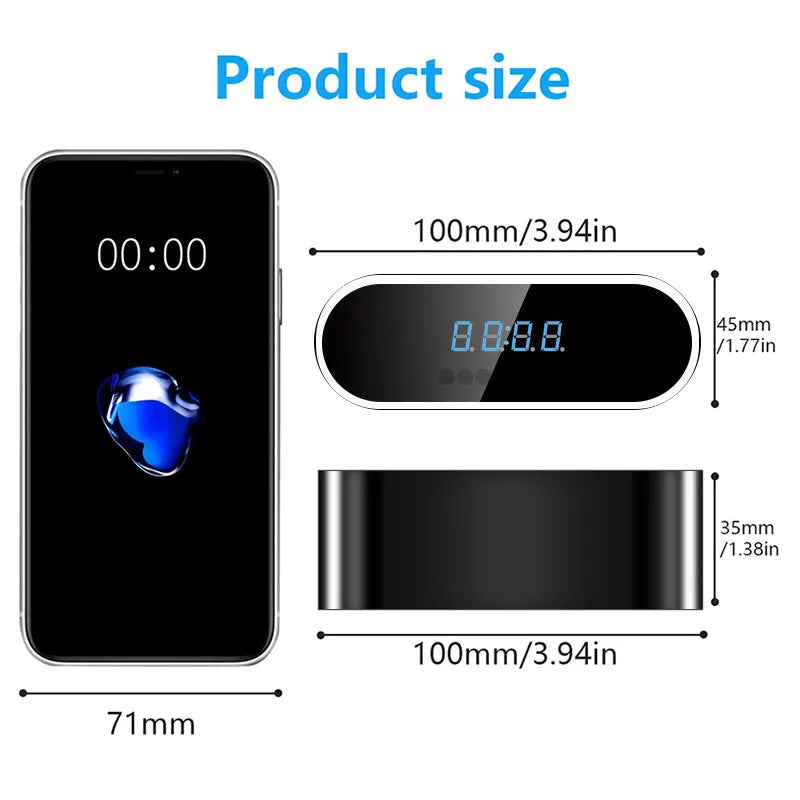 Wireless Hidden Clock Camera | HD 1080P WiFi Alarm Clock Camera with Night Version - Myhiddeneyes