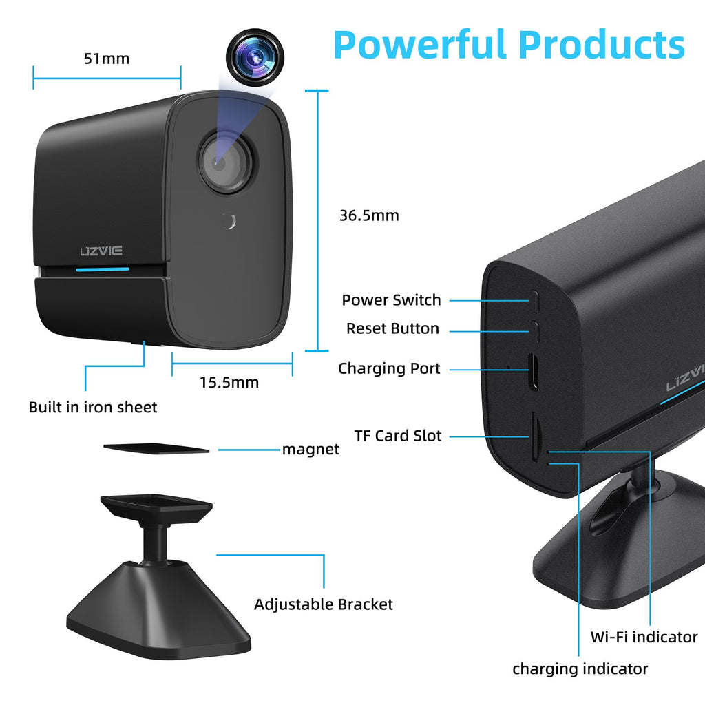 Indoor Plug-in Smart WiFi Camera, M1 Security Mini Camera with Motion Detection-Night Vision-1080P HD Video - Myhiddeneyes