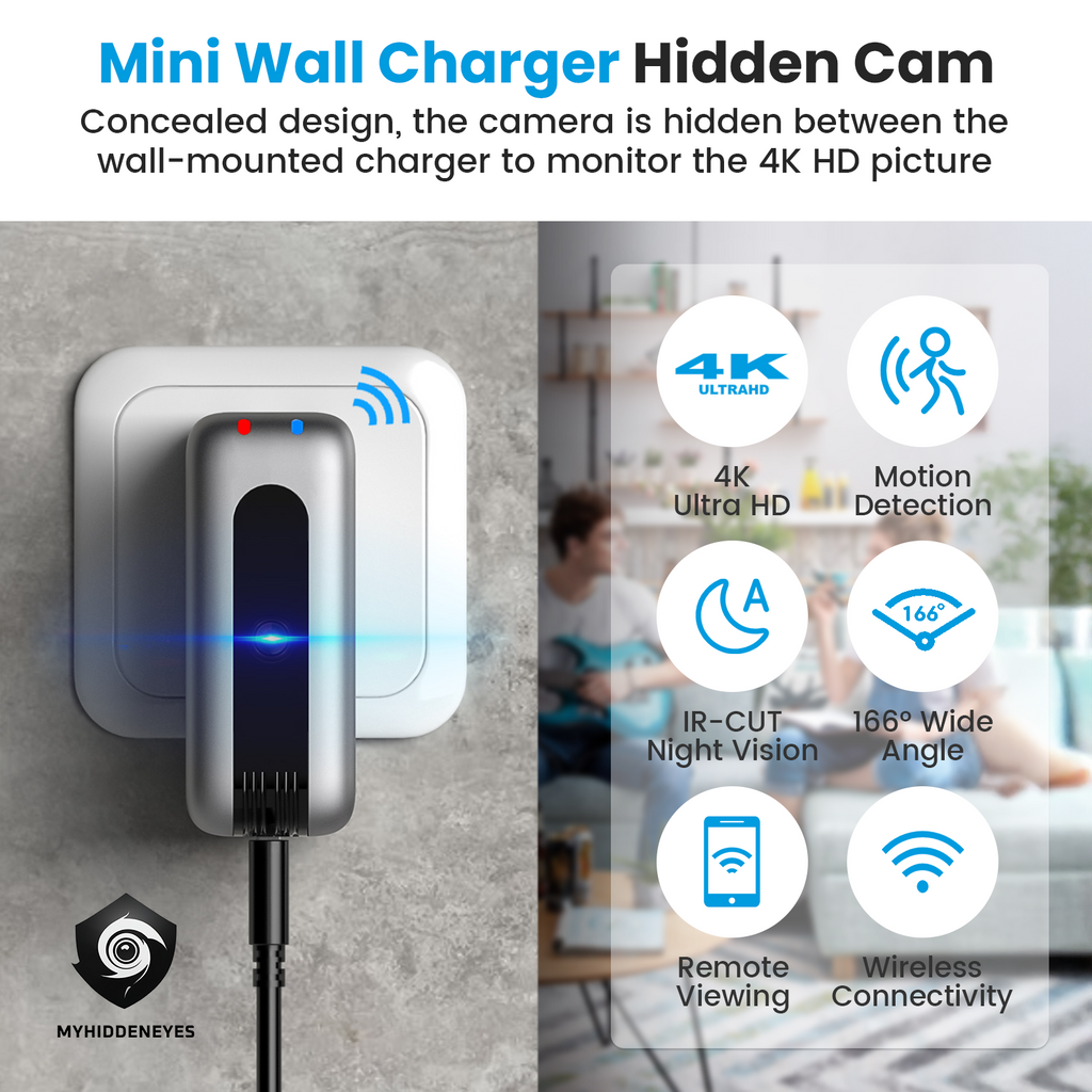 4K Spy Camera Charger | WiFi Hidden Camera - Myhiddeneyes