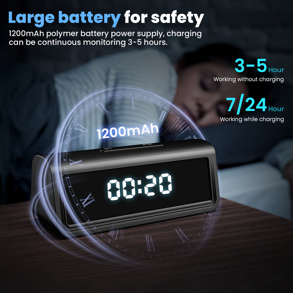 Hidden Camera Clock - 4K & 1080p Clock Secret Camera With IR CUT - Myhiddeneyes