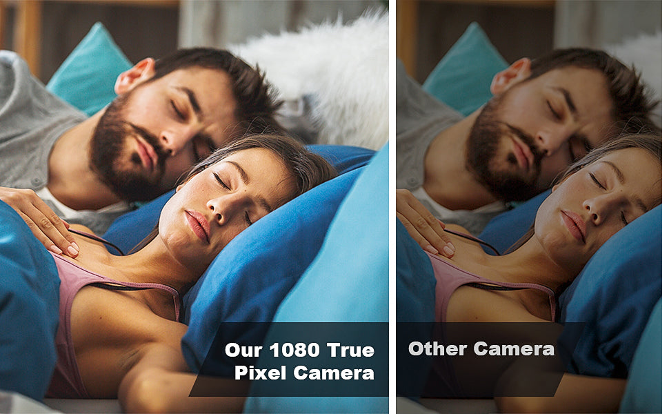 Comparison of image quality between "Our 1080 True Pixel Camera" and "Other Camera"