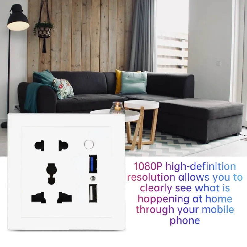 HD 1080P Wall Plug Socket Camera Wifi Home Security Surveillance Video Audio Recording - Myhiddeneyes